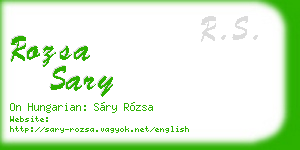 rozsa sary business card